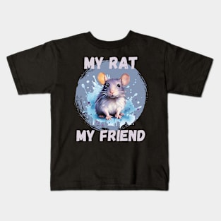 Watercolor Rat My Rat My Friend Kids T-Shirt